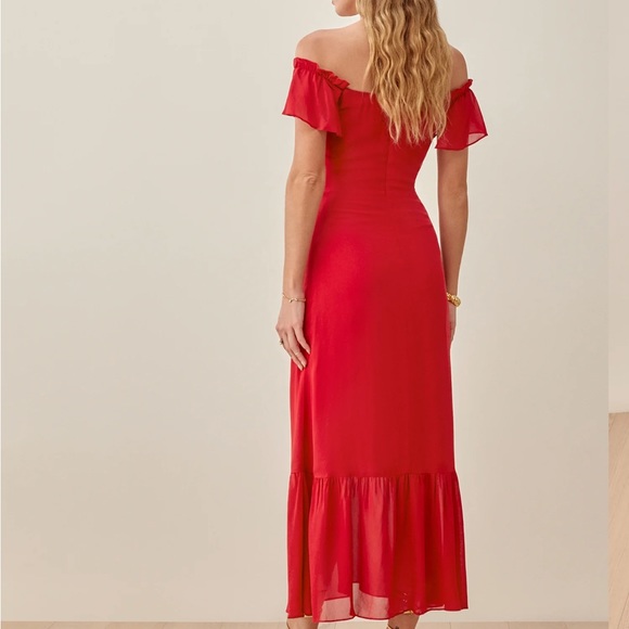 Reformation Butterfly Dress Red Size 4, Good Condition - Picture 2 of 4